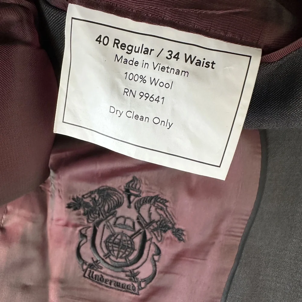 Underwood Oxblood Liner Sport Jacket Size 40R